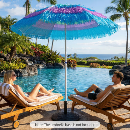 6 FT Tiki Thatched Patio Beach Umbrella, Push Button Tilt, Multicolor Outdoor Umbrellas at Gallery Canada