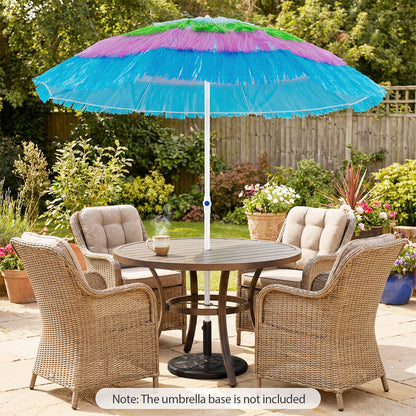6 FT Tiki Thatched Patio Beach Umbrella, Push Button Tilt, Multicolor Outdoor Umbrellas at Gallery Canada