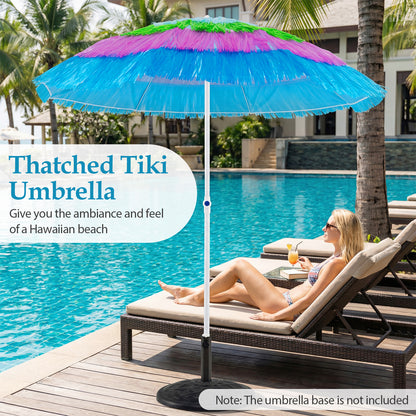 6 FT Tiki Thatched Patio Beach Umbrella, Push Button Tilt, Multicolor Outdoor Umbrellas at Gallery Canada