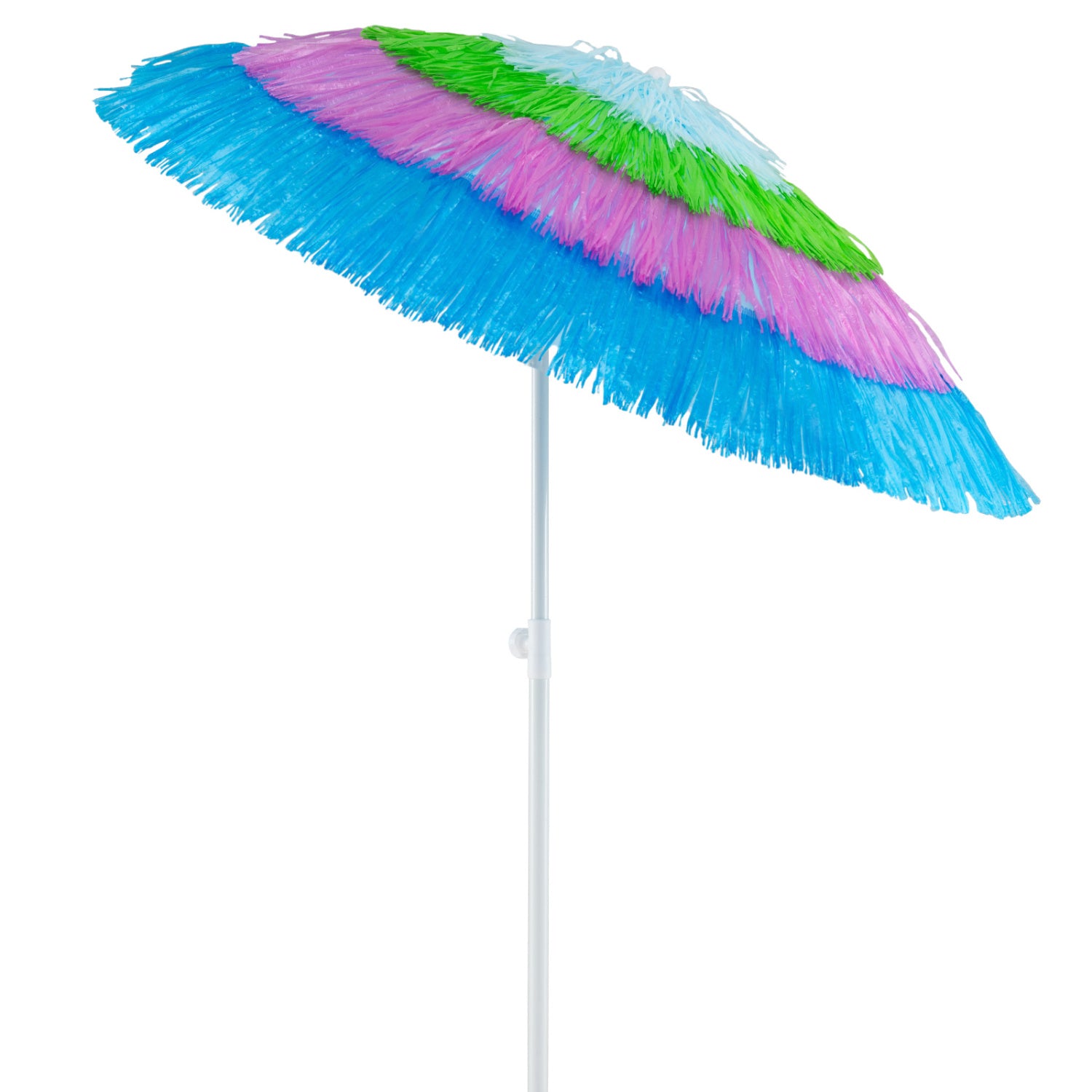 6 FT Tiki Thatched Patio Beach Umbrella, Push Button Tilt, Multicolor Outdoor Umbrellas at Gallery Canada