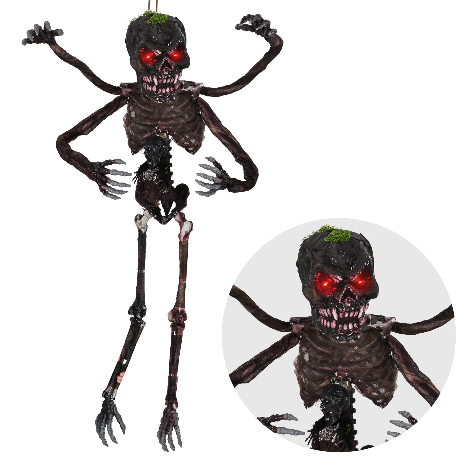 6 Feet Animated Halloween Decoration with 4 Arms Red LED-lit Eyes & Spooky Sounds Halloween Options at Gallery Canada