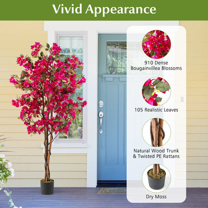 6 Feet Artificial Bougainvillea Tree with 910 Flowers-1 Piece Faux Plants at Gallery Canada