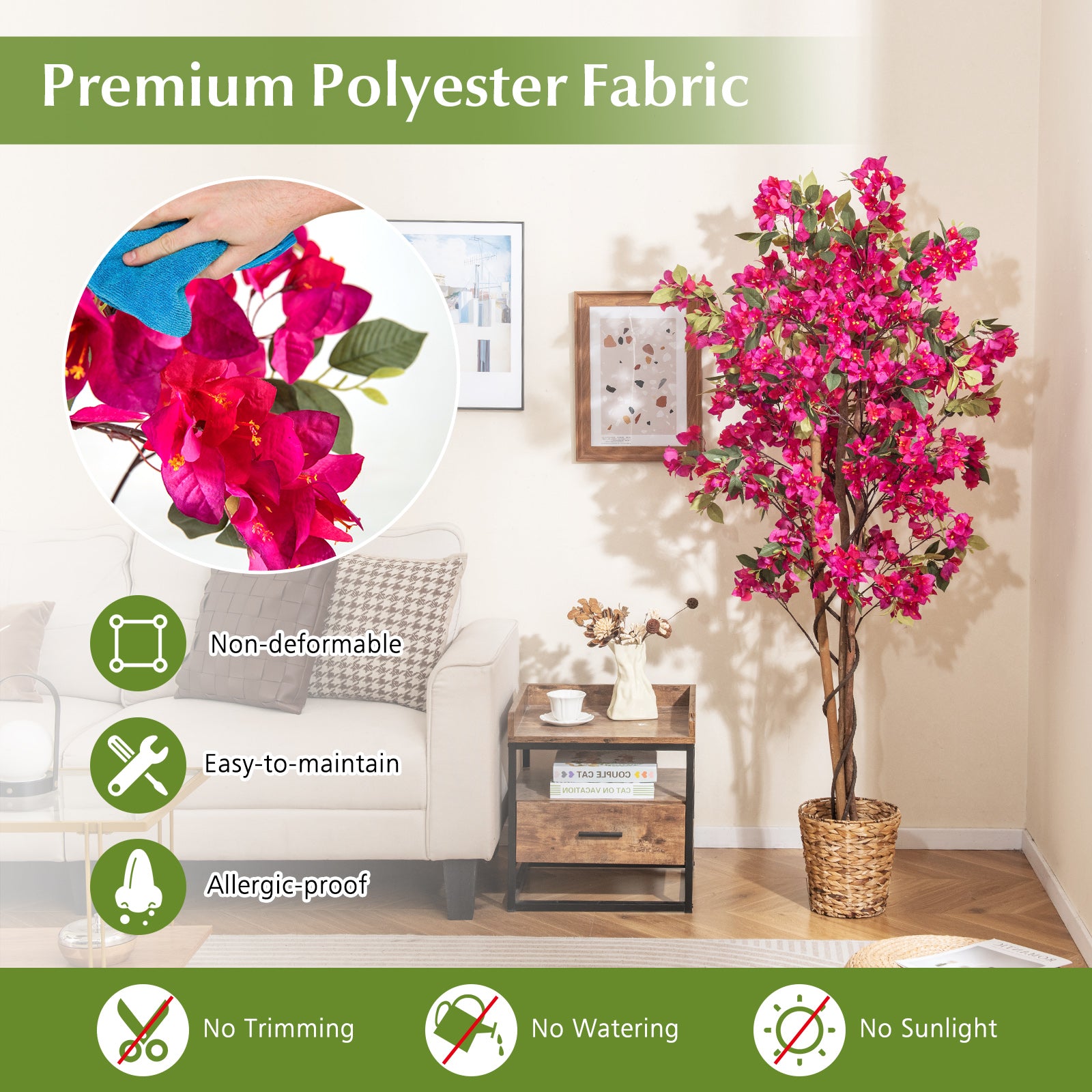 6 Feet Artificial Bougainvillea Tree with 910 Flowers-1 Piece Faux Plants at Gallery Canada