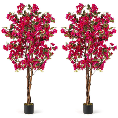 6 Feet Artificial Bougainvillea Tree with 910 Flowers-2 Pieces Faux Plants Options at Gallery Canada