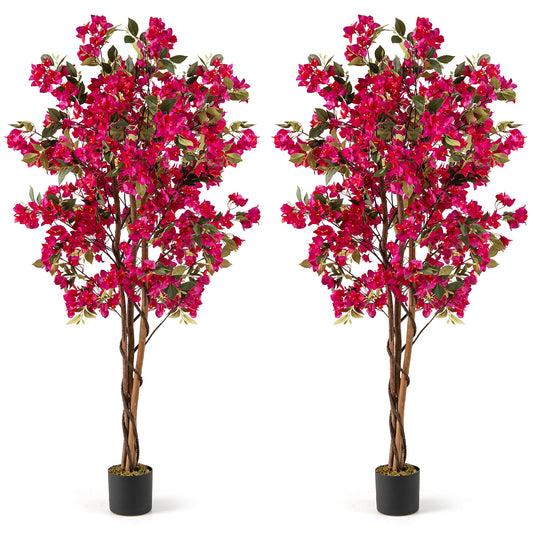 6 Feet Artificial Bougainvillea Tree with 910 Flowers-2 Pieces Faux Plants Options at Gallery Canada
