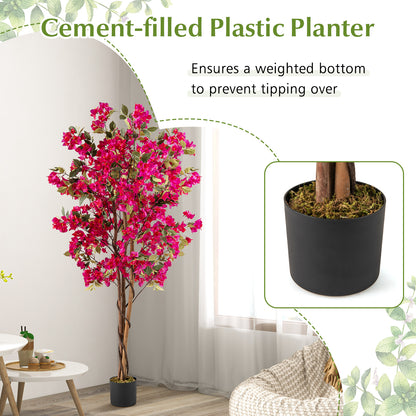 6 Feet Artificial Bougainvillea Tree with 910 Flowers-2 Pieces Faux Plants at Gallery Canada