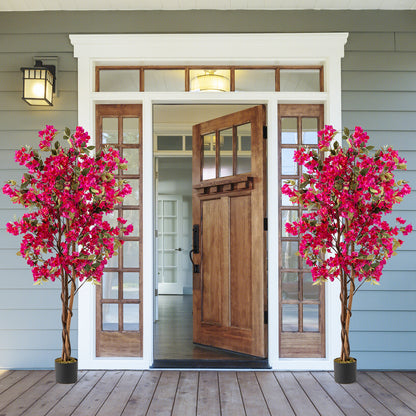 6 Feet Artificial Bougainvillea Tree with 910 Flowers-2 Pieces Faux Plants at Gallery Canada