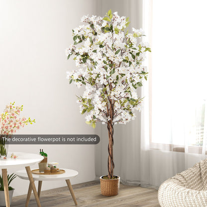 6 Feet Artificial Bougainvillea Tree with 910 White Flowers- Set of 2, White Faux Plants at Gallery Canada
