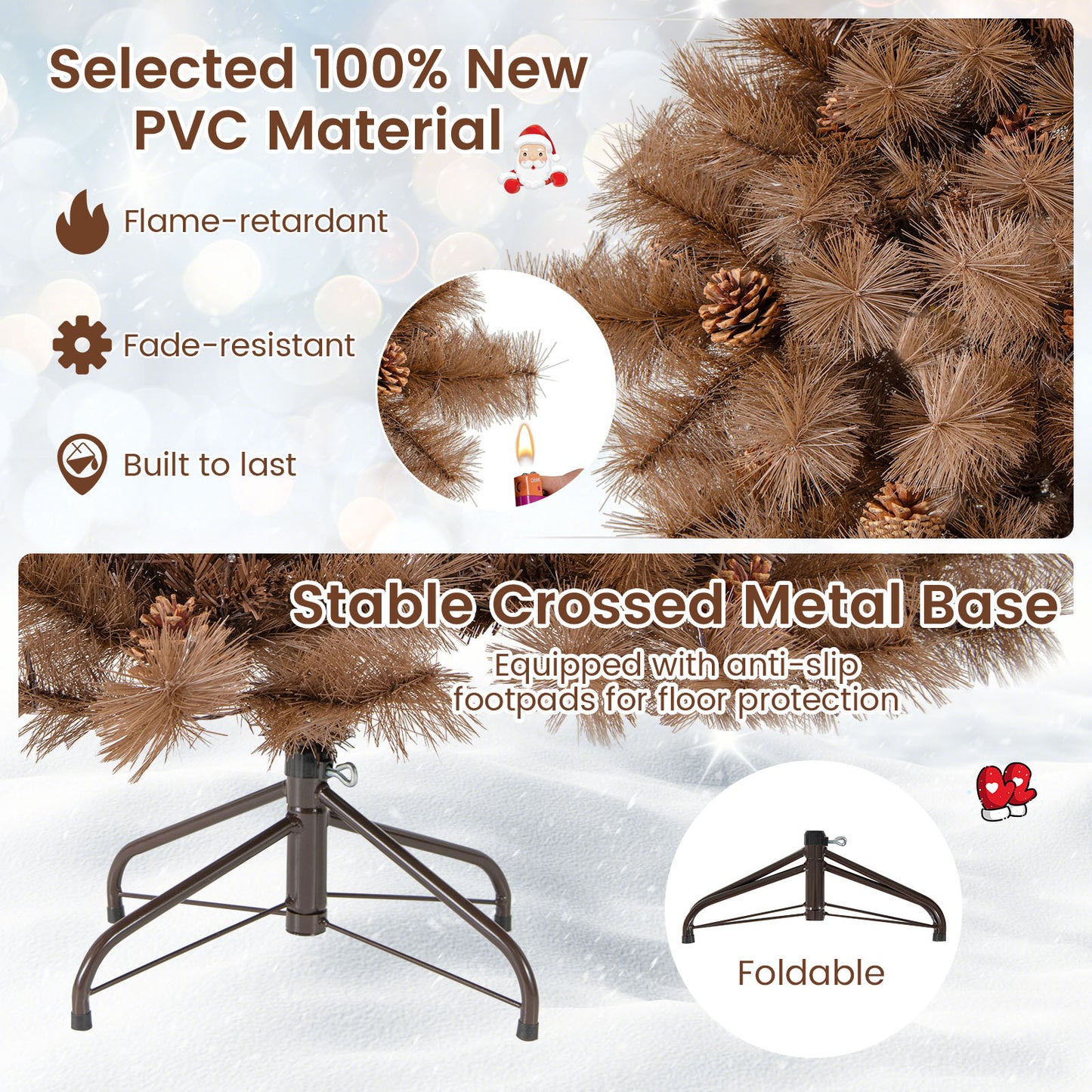 6 Feet Artificial Christmas Tree with 493 Branch Tips for Home Office Carnival Christmas Tree at Gallery Canada