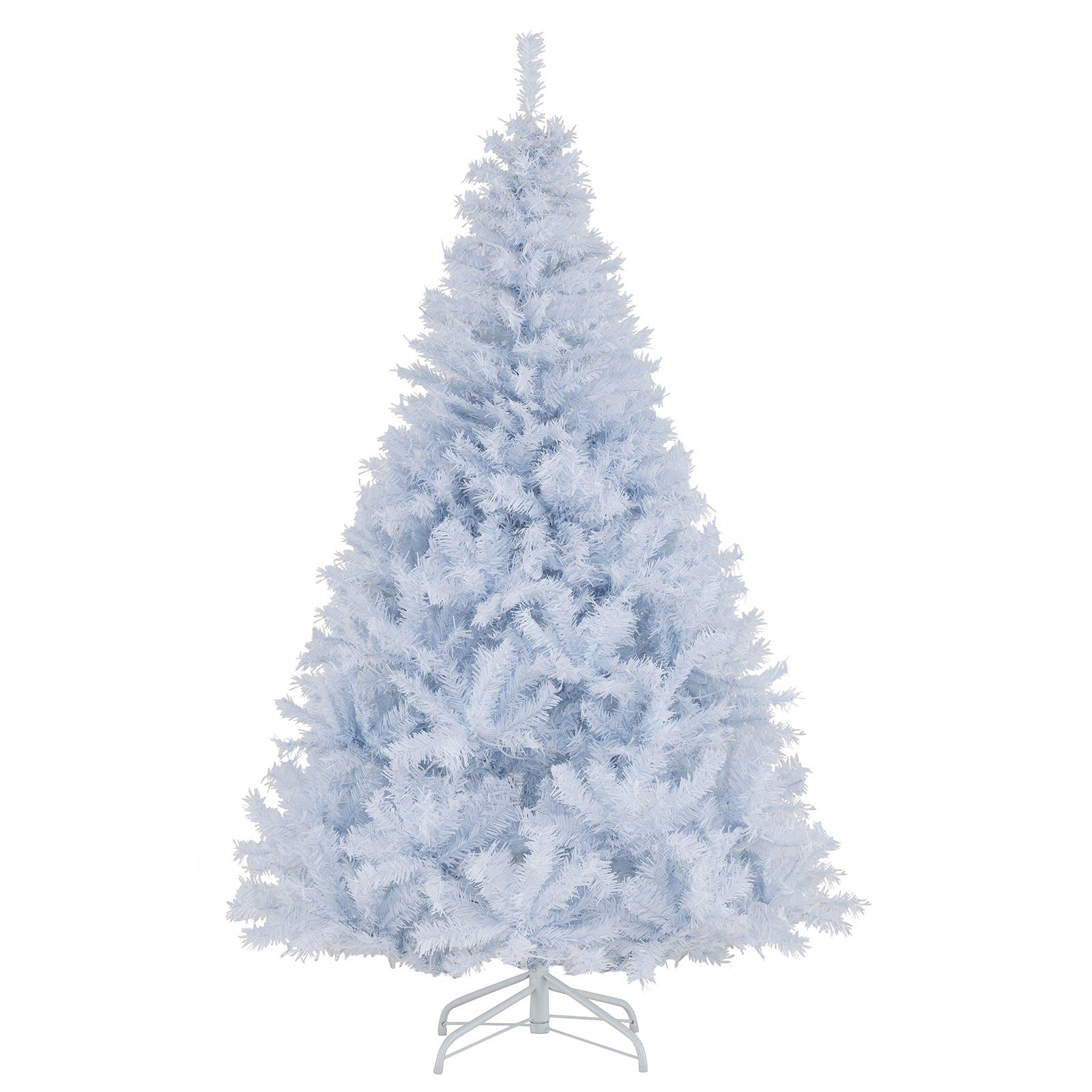 6 Feet Artificial Christmas Tree Hinged Pre-Lit Xmas Tree with 11 Lighting Modes, White Christmas Tree at Gallery Canada