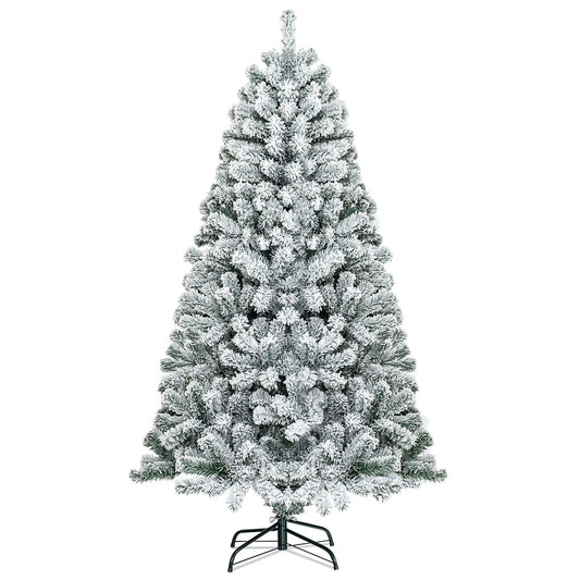 6 Feet Artificial Flocked Christmas Tree, White Christmas Tree White at Gallery Canada