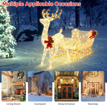 6 Feet Christmas Reindeer And Santa Sleigh Decoration, Golden Christmas Decor & Accessories at Gallery Canada