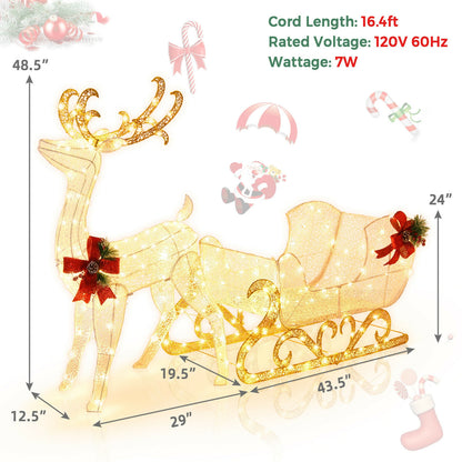 6 Feet Christmas Reindeer And Santa Sleigh Decoration, Golden Christmas Decor & Accessories at Gallery Canada