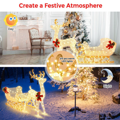 6 Feet Christmas Reindeer And Santa Sleigh Decoration, Golden Christmas Decor & Accessories at Gallery Canada