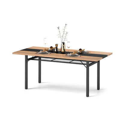 6 Feet Dining Table with Heavy-Duty Metal Frame for 6-8 People, Natural Dining Tables Natural at Gallery Canada