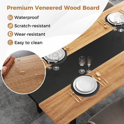 6 Feet Dining Table with Heavy-Duty Metal Frame for 6-8 People, Natural Dining Tables at Gallery Canada