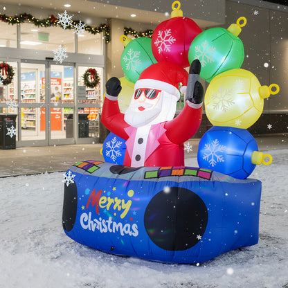 6 Feet Inflatable DJ Santa with Rotating Music Light and Flashing LEDs, Multicolor Christmas Inflatables at Gallery Canada