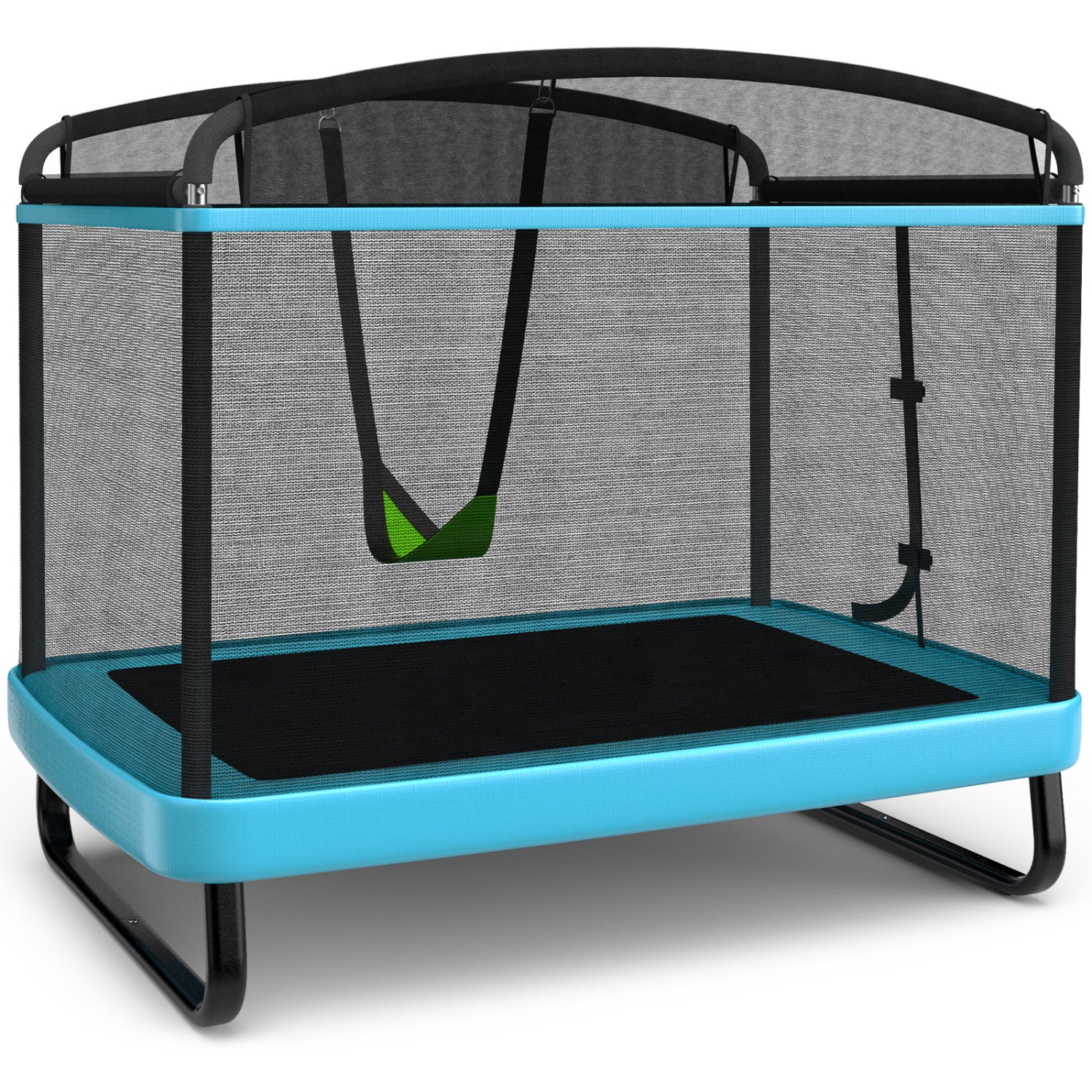 6 Feet Kids Trampoline With Swing Safety Fence, Blue Trampolines at Gallery Canada