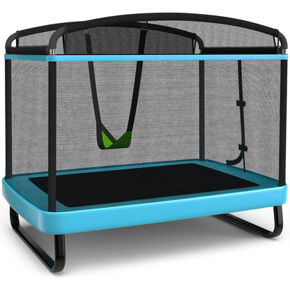 6 Feet Kids Trampoline With Swing Safety Fence, Blue Trampolines at Gallery Canada