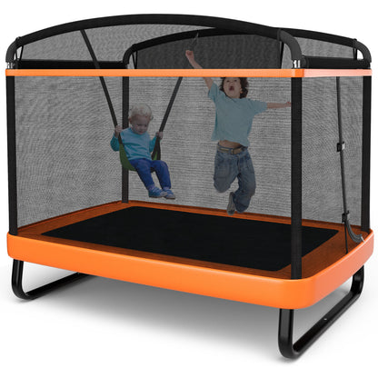 6 Feet Kids Trampoline With Swing Safety Fence, Orange Trampolines at Gallery Canada