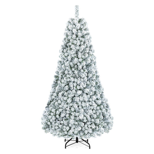 6 ft Pre-Lit Snow Flocked Hinged Christmas Tree, 928 Tips, Green Christmas Tree Green at Gallery Canada