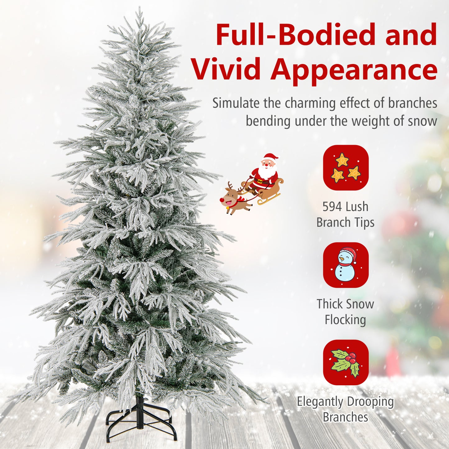 6 Feet Pre-Lit Artificial Christmas Tree, Warm White LED Lights, White Christmas Tree at Gallery Canada