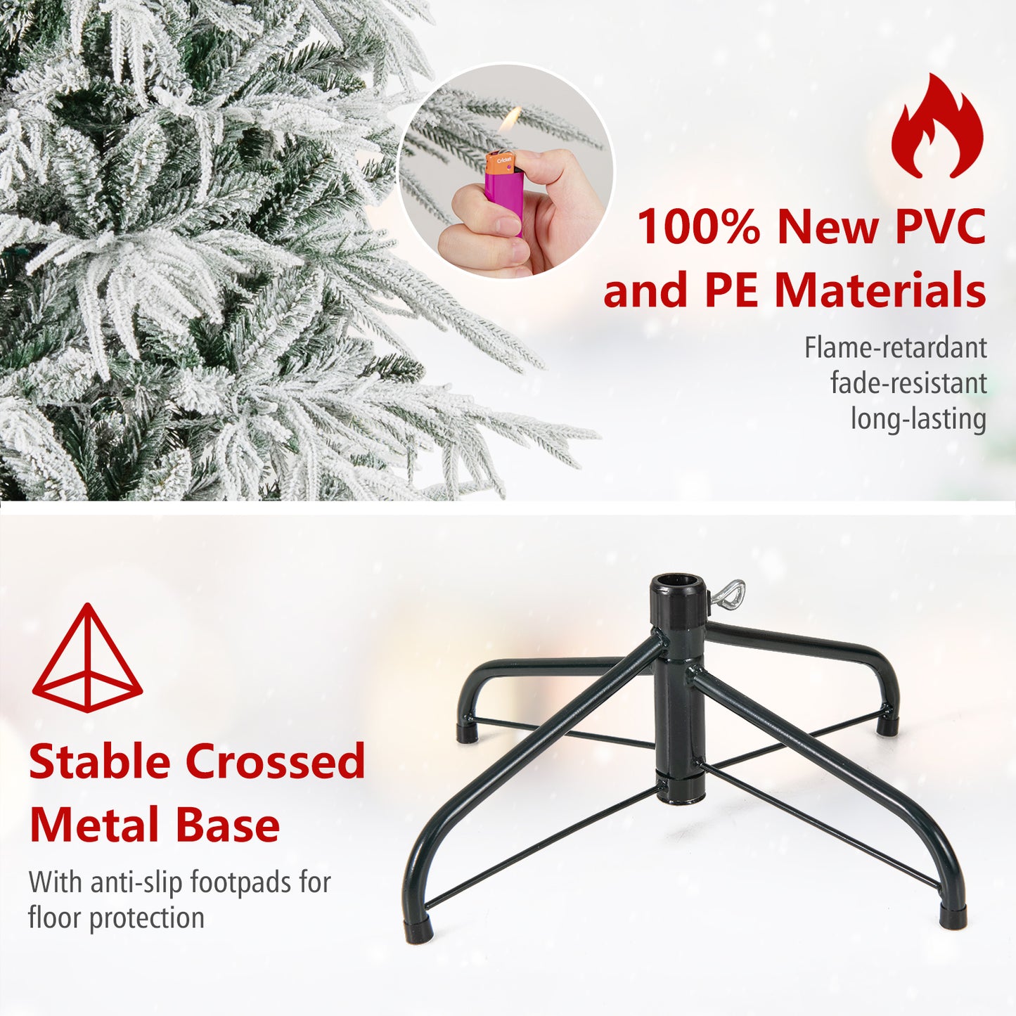 6 Feet Pre-Lit Artificial Christmas Tree, Warm White LED Lights, White Christmas Tree at Gallery Canada