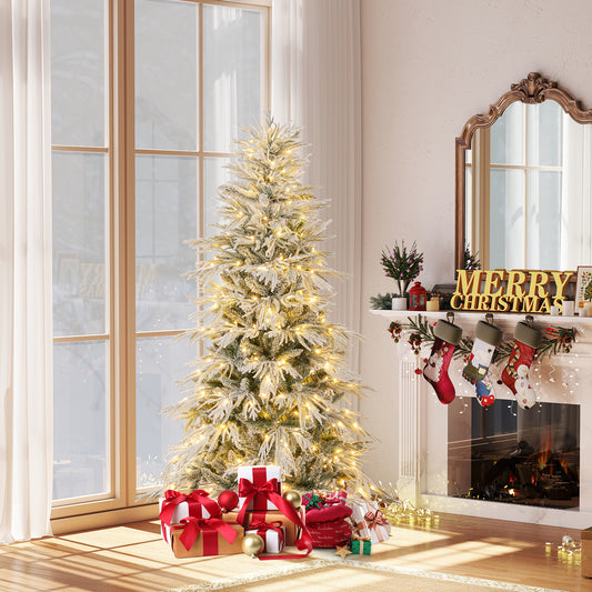 6 Feet Pre-Lit Artificial Christmas Tree, Warm White LED Lights, White Christmas Tree White at Gallery Canada