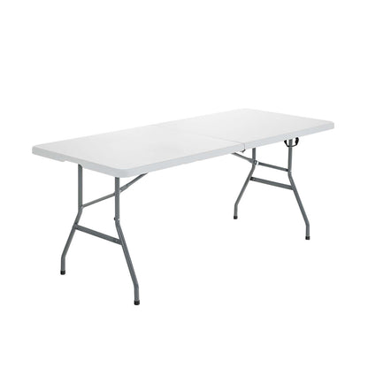 6' Folding Portable Plastic Outdoor Camp Table, White Camping Furniture at Gallery Canada