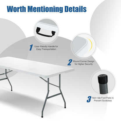6' Folding Portable Plastic Outdoor Camp Table, White Camping Furniture at Gallery Canada