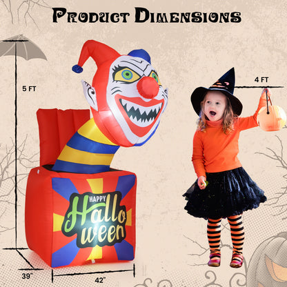 6 Ft Halloween Inflatable Clown with LED Lights for Indoor Outdoor Porch Halloween at Gallery Canada