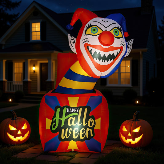 6 Ft Halloween Inflatable Clown with LED Lights for Indoor Outdoor Porch Halloween Options at Gallery Canada