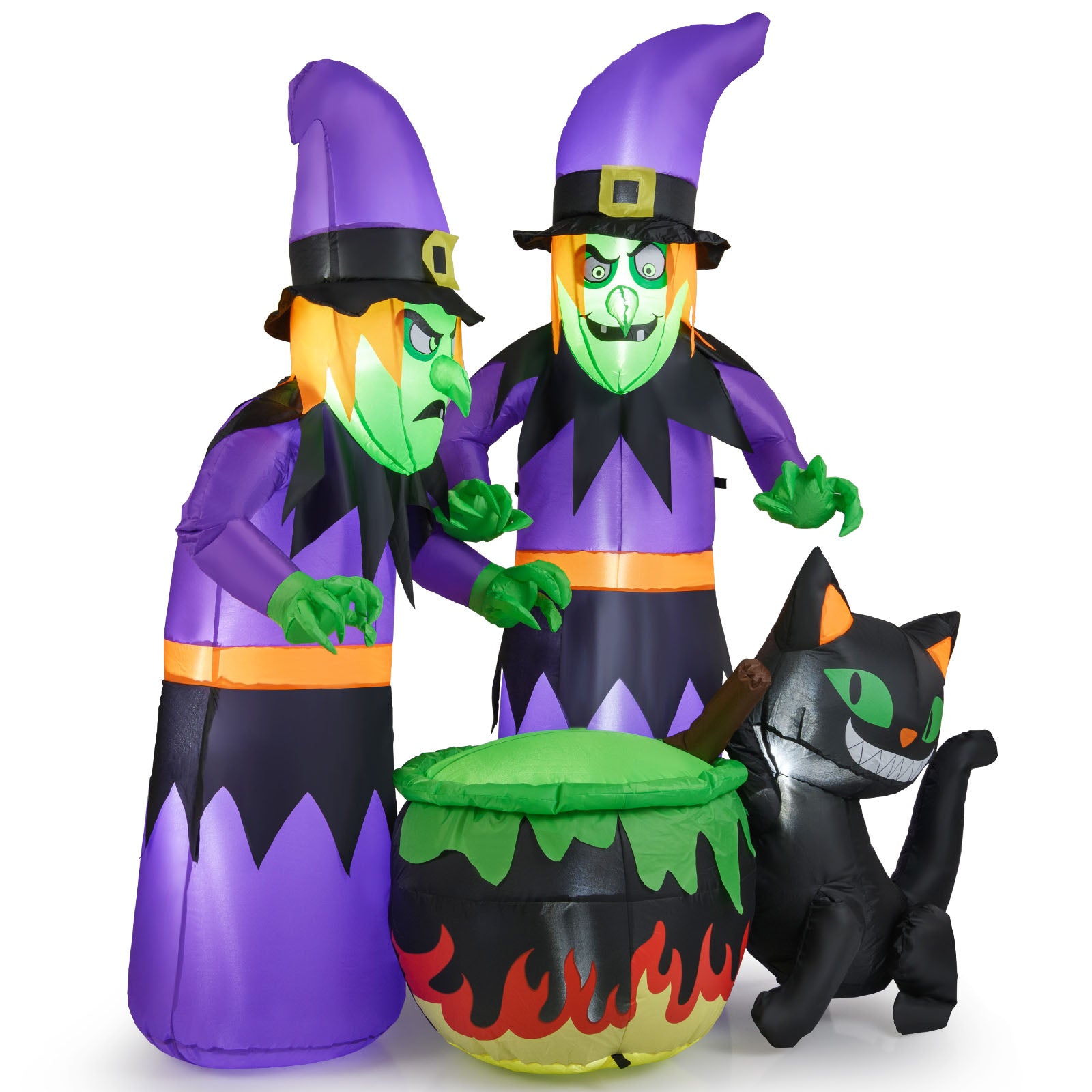 6 Ft Inflatable Halloween Witches with Cauldron & Black Cat Halloween at Gallery Canada