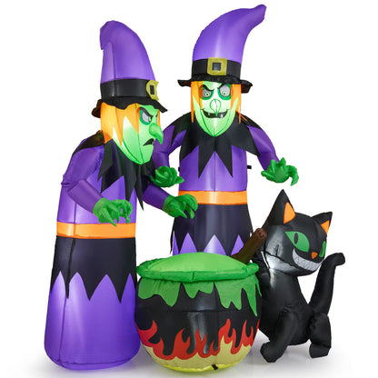 6 Ft Inflatable Halloween Witches with Cauldron & Black Cat Halloween at Gallery Canada