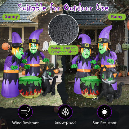 6 Ft Inflatable Halloween Witches with Cauldron & Black Cat Halloween at Gallery Canada