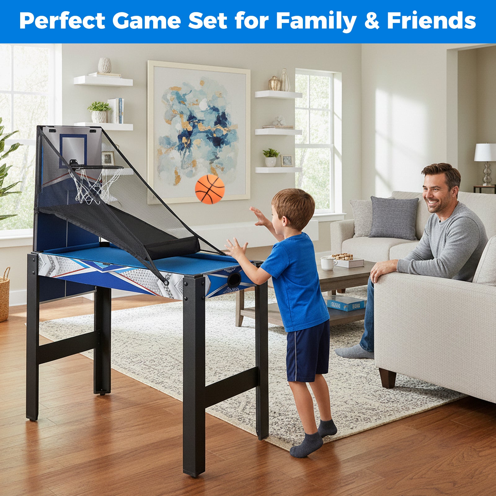6-In-1 Combo Game Table, Basketball Billiards Ping Pong Hockey Shuffleboard, Multicolor Game Room at Gallery Canada
