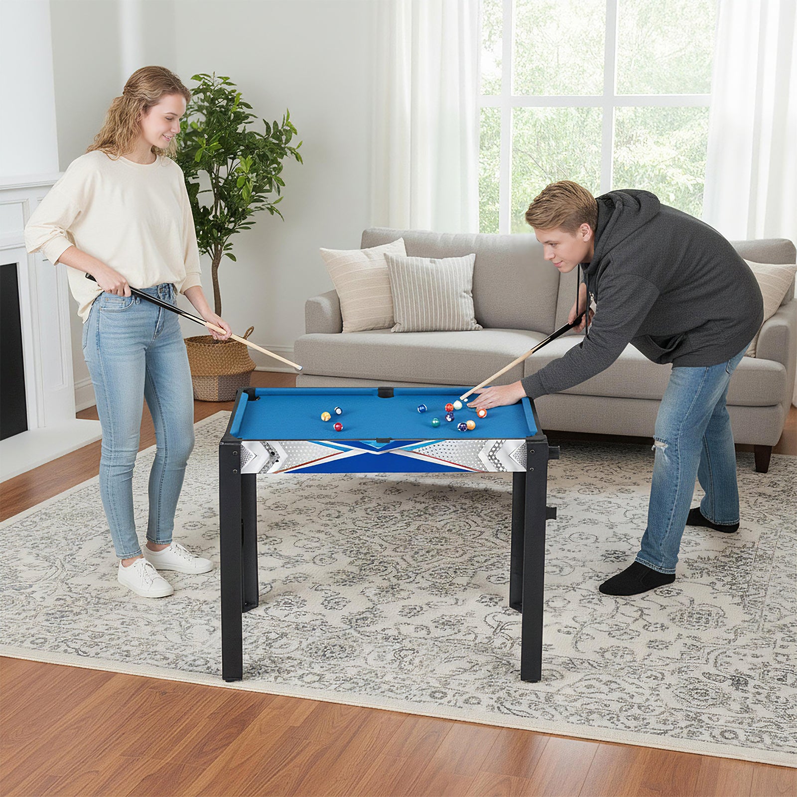 6-In-1 Combo Game Table, Basketball Billiards Ping Pong Hockey Shuffleboard, Multicolor Game Room at Gallery Canada