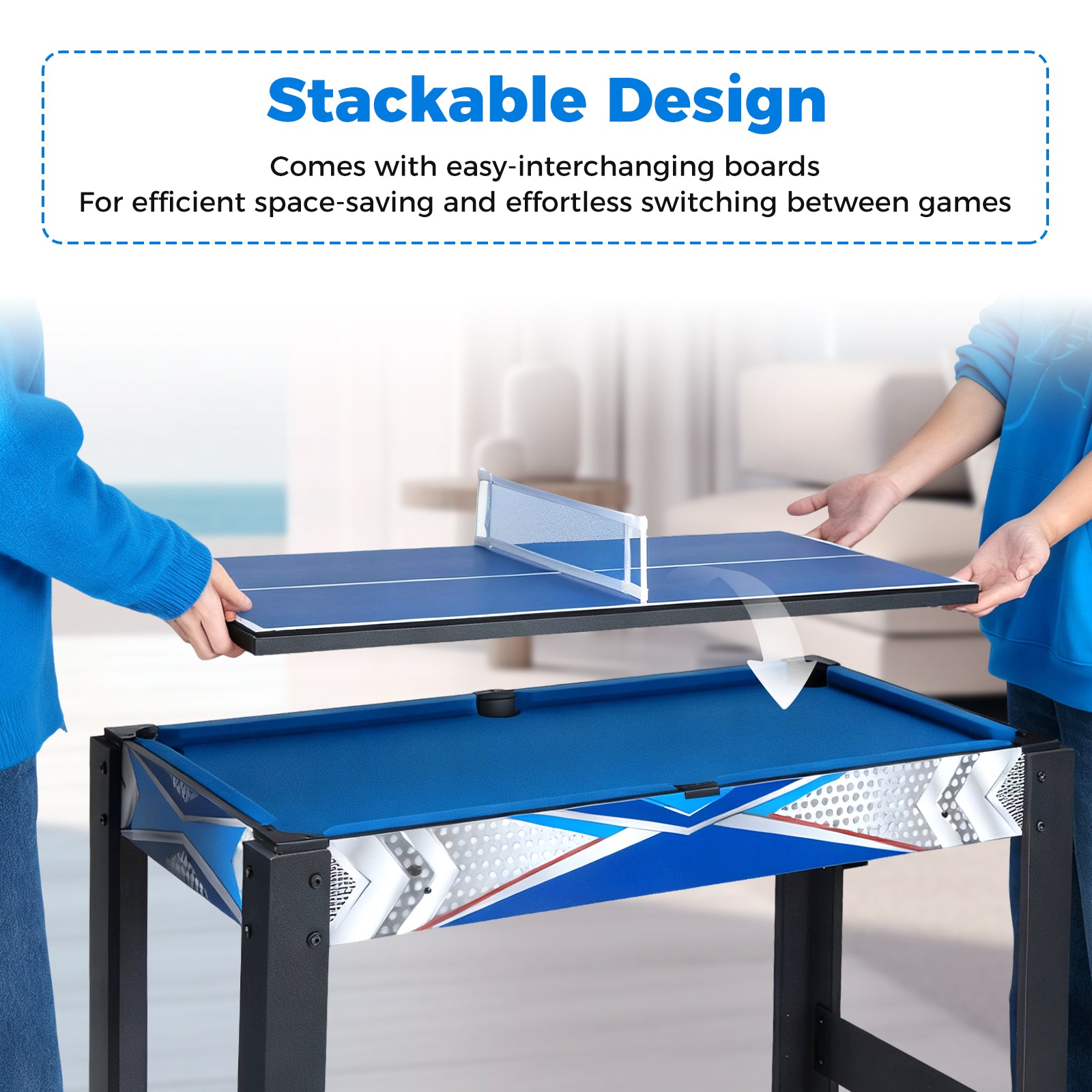 6-In-1 Combo Game Table, Basketball Billiards Ping Pong Hockey Shuffleboard, Multicolor Game Room at Gallery Canada