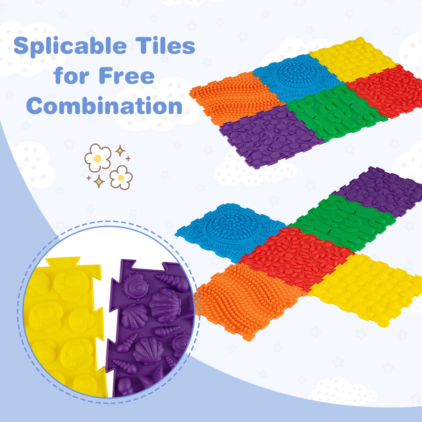 6 PCS Interlocking Sensory Mats with Rich Colors for Kids Adults, Multicolor Baby Gyms & Playmats at Gallery Canada