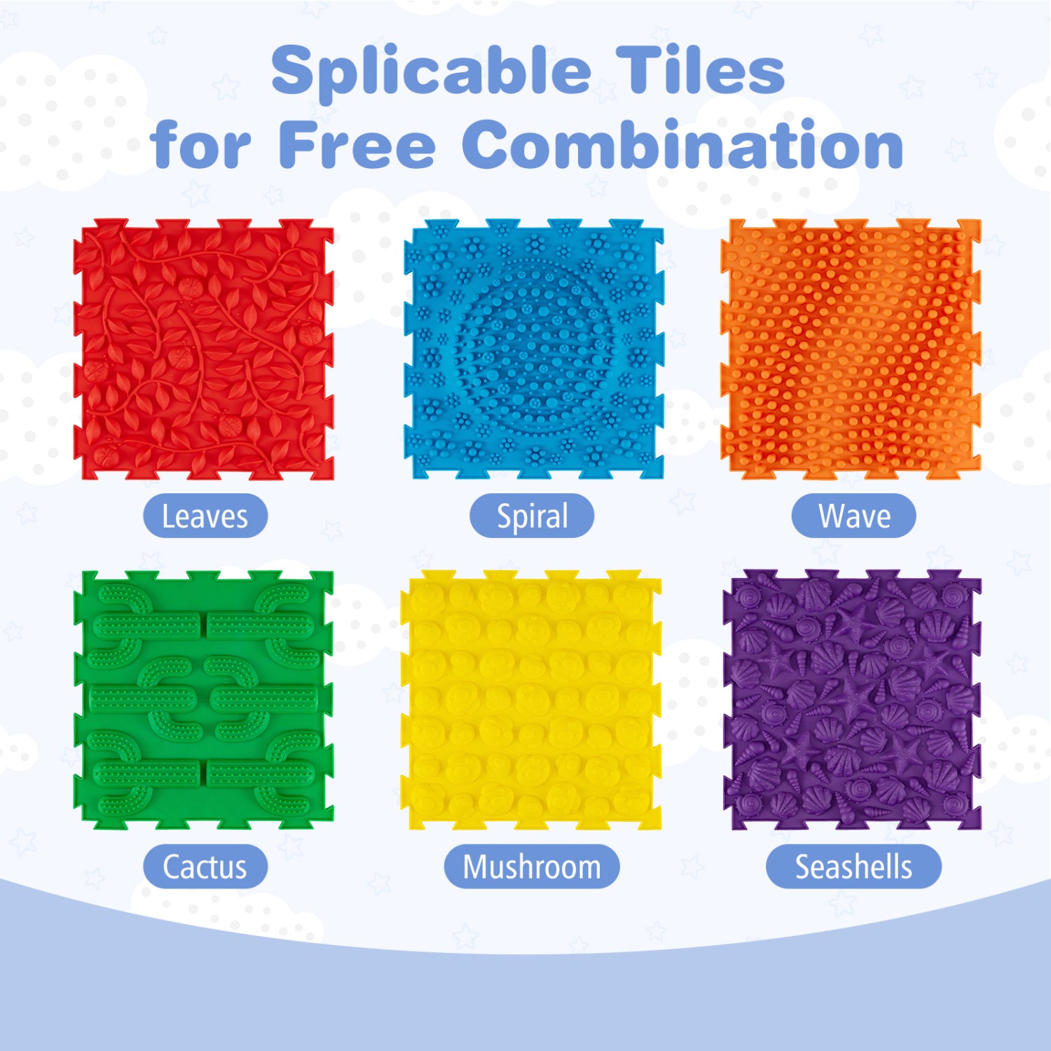 6 PCS Interlocking Sensory Mats with Rich Colors for Kids Adults, Multicolor Baby Gyms & Playmats at Gallery Canada