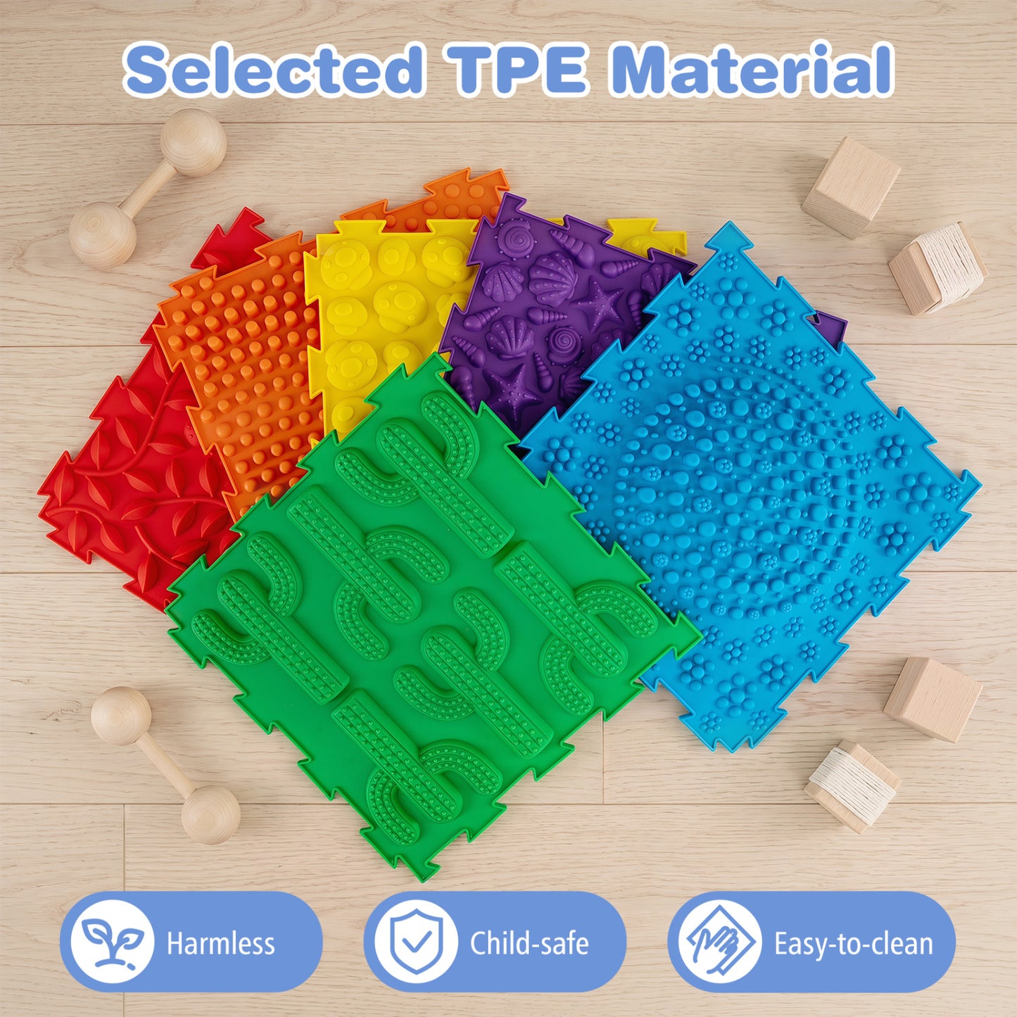 6 PCS Interlocking Sensory Mats with Rich Colors for Kids Adults, Multicolor Baby Gyms & Playmats at Gallery Canada
