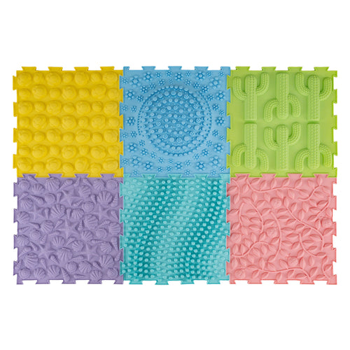 6 PCS Interlocking Sensory Mats with Rich Colors for Kids Adults, Color