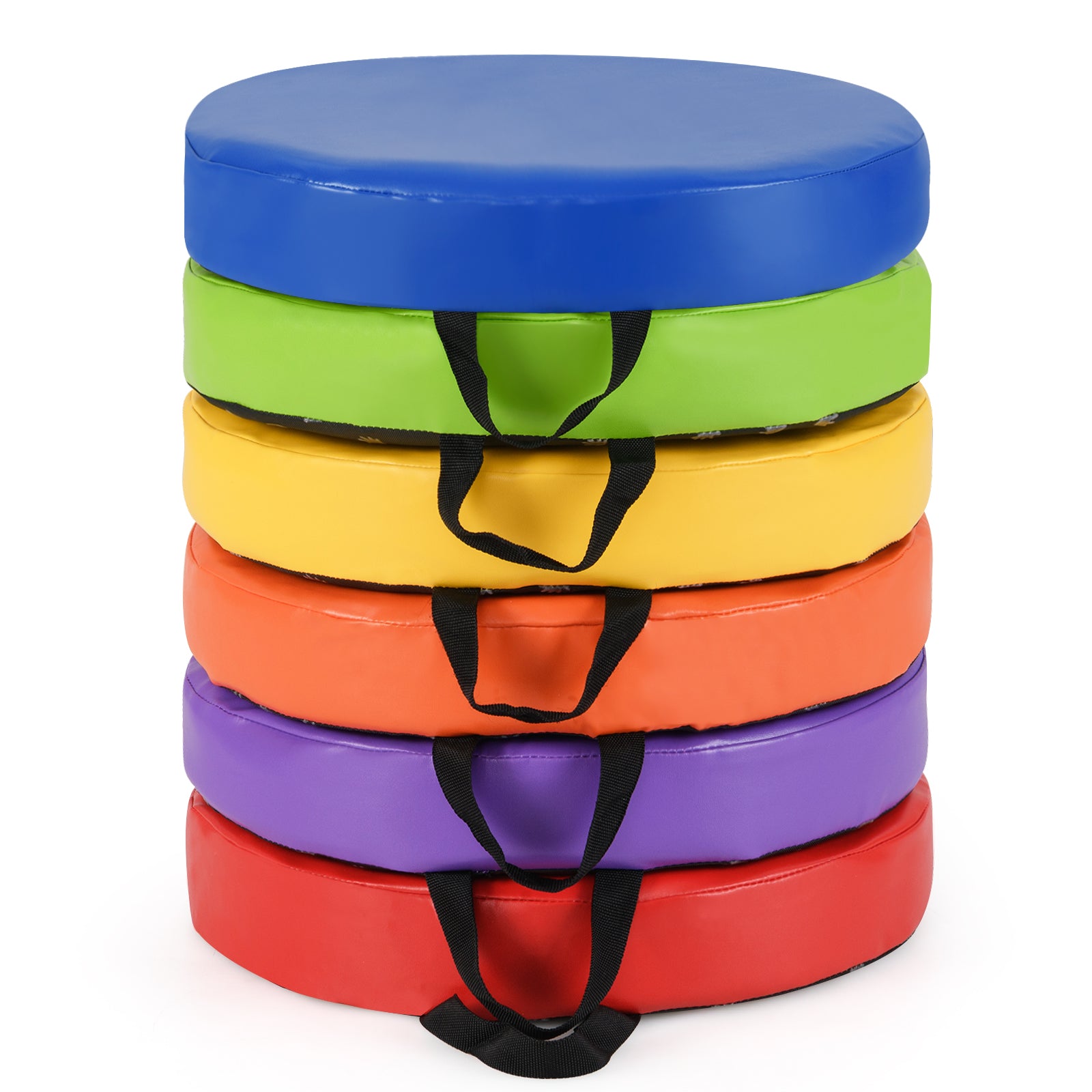 6 PCS Round Floor Cushions, With Handles, Multicolor Kids Chairs & Seating at Gallery Canada