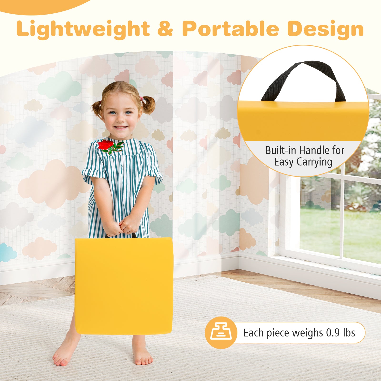 6 PCS Square Floor Cushions 16 Inch Soft Sponge Floor Pillows, Multicolor Kids Chairs & Seating at Gallery Canada