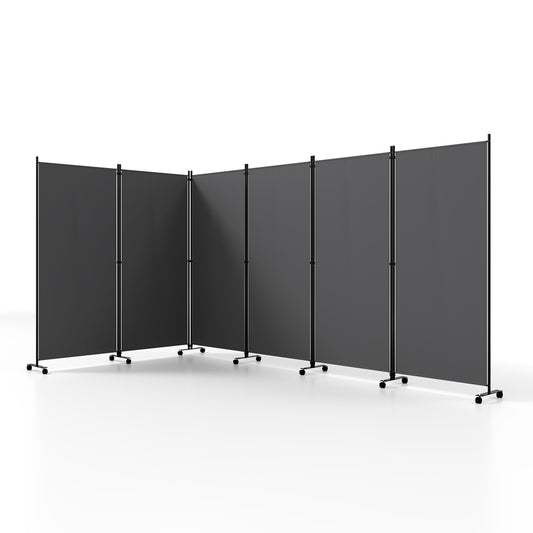 6 Panel Folding Privacy Screen Room Divider Room Dividers Gray at Gallery Canada