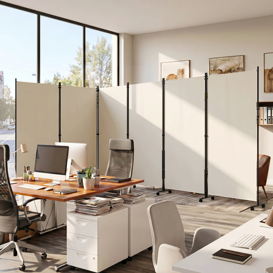 6 Panel Folding Privacy Screen Room Divider Room Dividers White at Gallery Canada