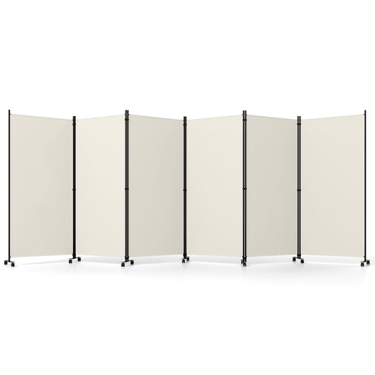 6 Panel Folding Privacy Screen Room Divider Room Dividers White at Gallery Canada