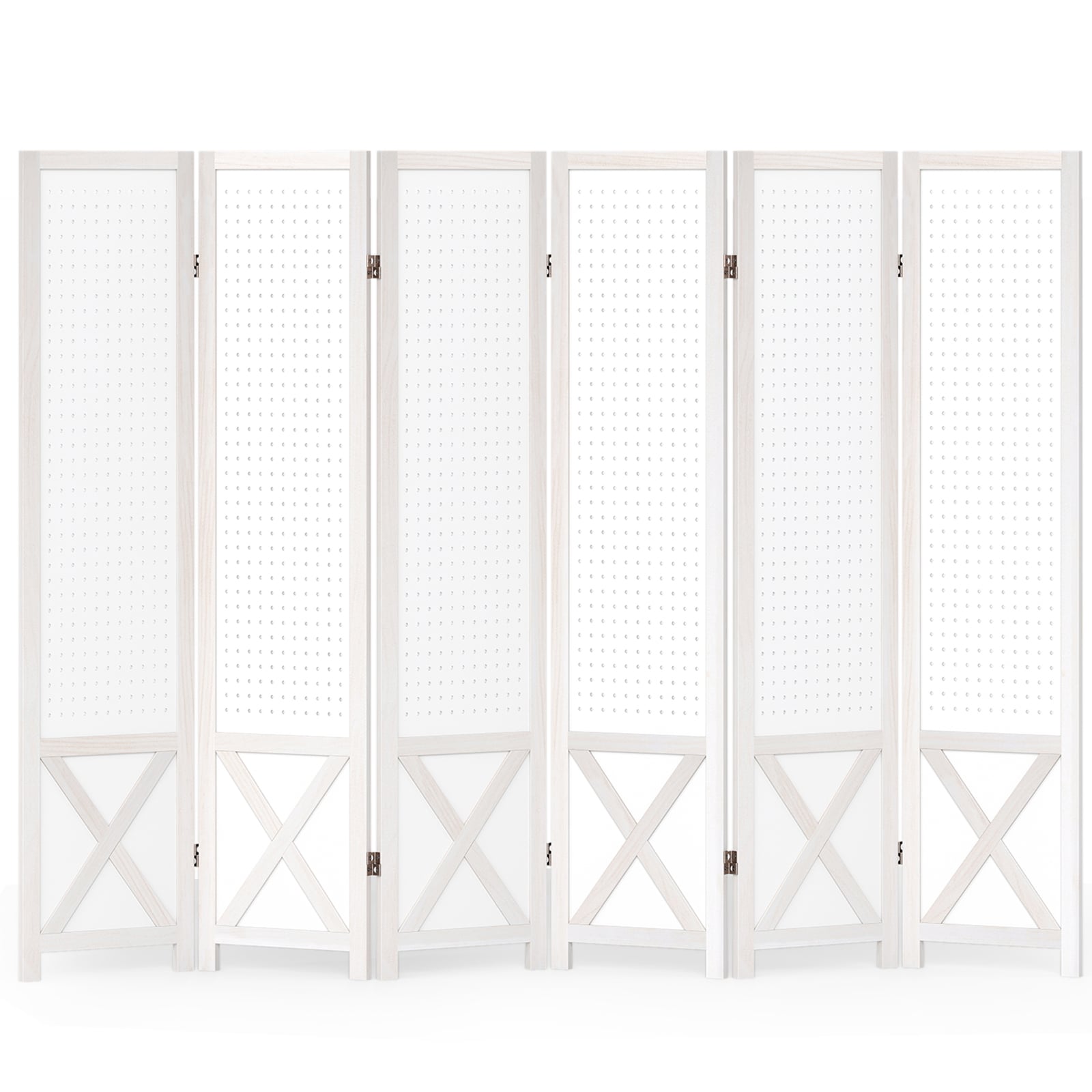 6-Panel Pegboard Room Divider, 67 Inches Tall, Foldable Privacy Screen Room Dividers Options at Gallery Canada