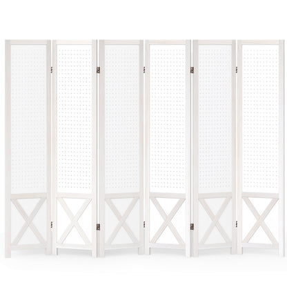 6-Panel Pegboard Room Divider, 67 Inches Tall, Foldable Privacy Screen Room Dividers Options at Gallery Canada