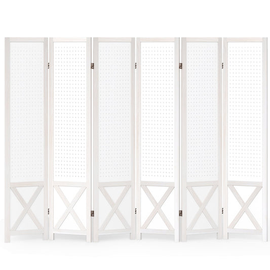 6-Panel Pegboard Room Divider, 67 Inches Tall, Foldable Privacy Screen Room Dividers Options at Gallery Canada